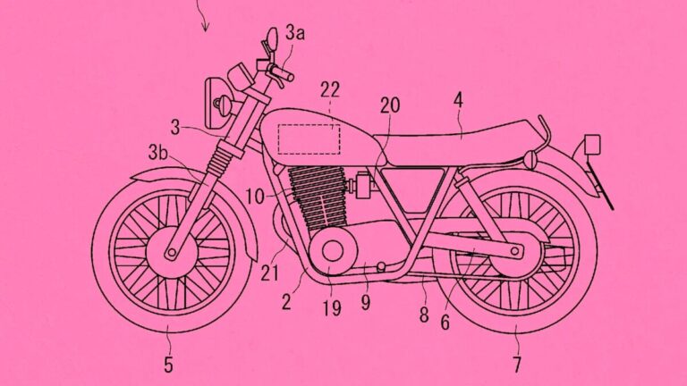 Diagrama de patente da Yamaha para motor elétrico com barulho e vibração para motos