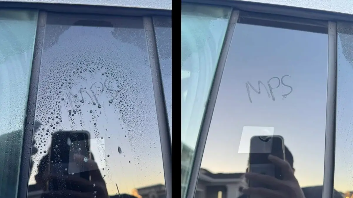 Fotos do Cybertruck "vandalizado" com a sigla MPS