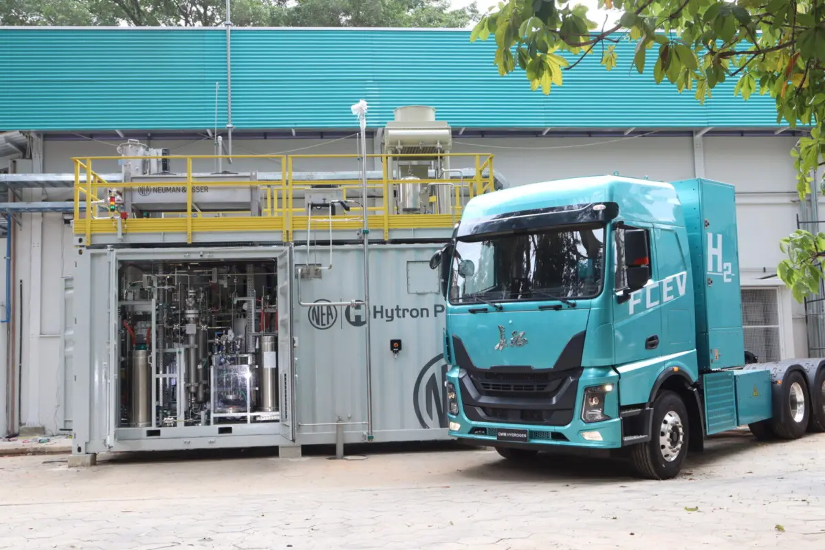 Caminhão a hidrogênio da GWM no laboratório do IPT