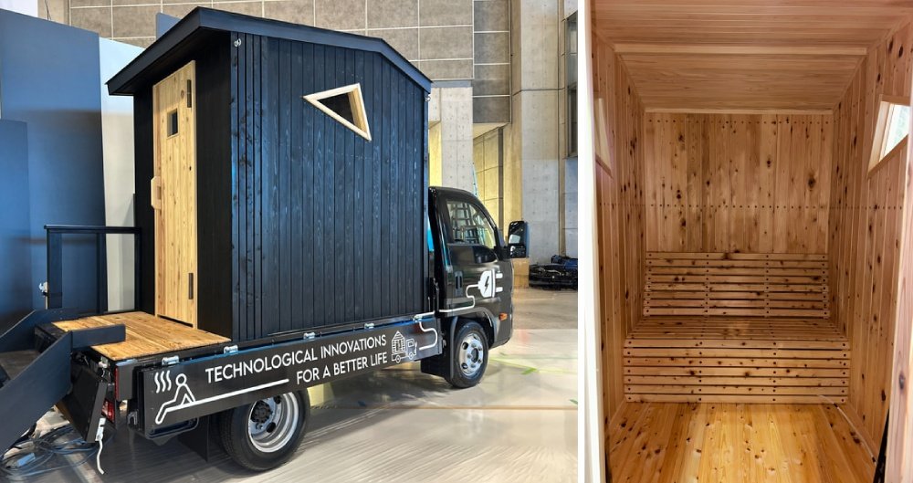 Para demostrar recurso V2L (vehicle-to-load), BYD instalou uma sauna móvel na traseira do T35