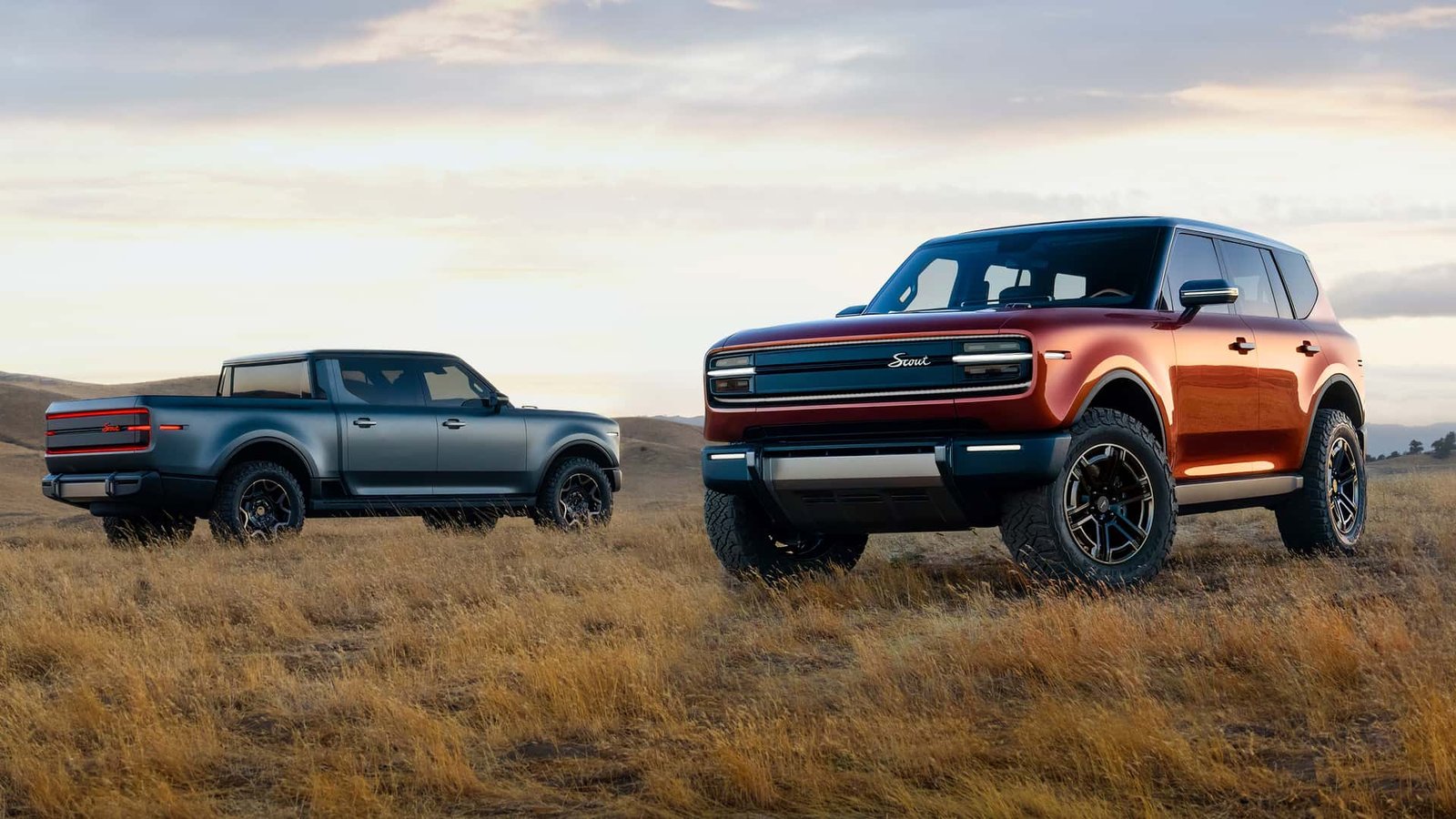 Carros da Scout Motors: Terra (a picape) e Traveller (SUV)