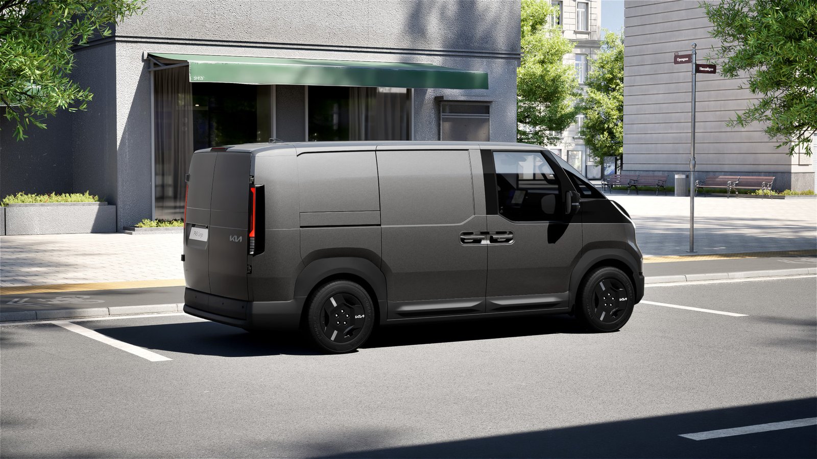 Foto promocional lateral externa da van Kia PV5