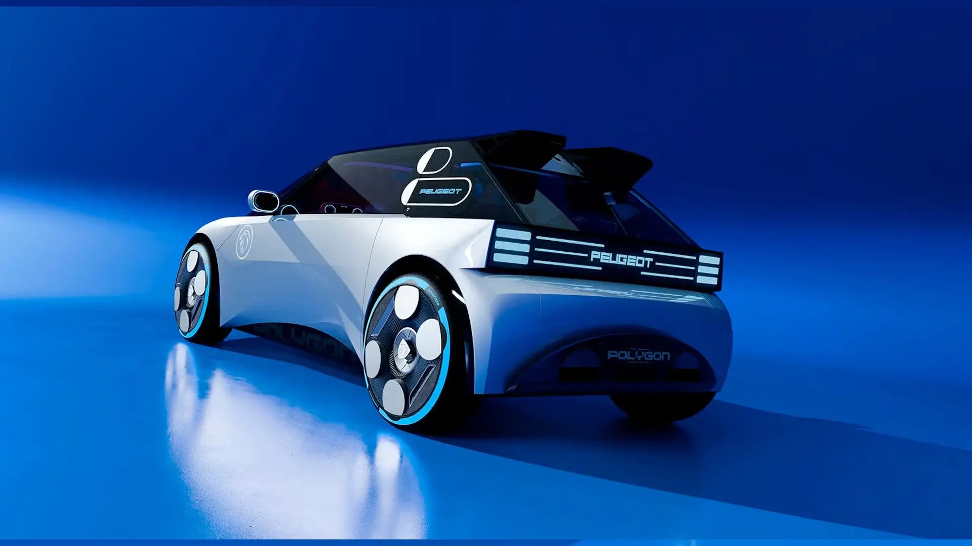 Carro Peugeot Polygon Concept, se afastando