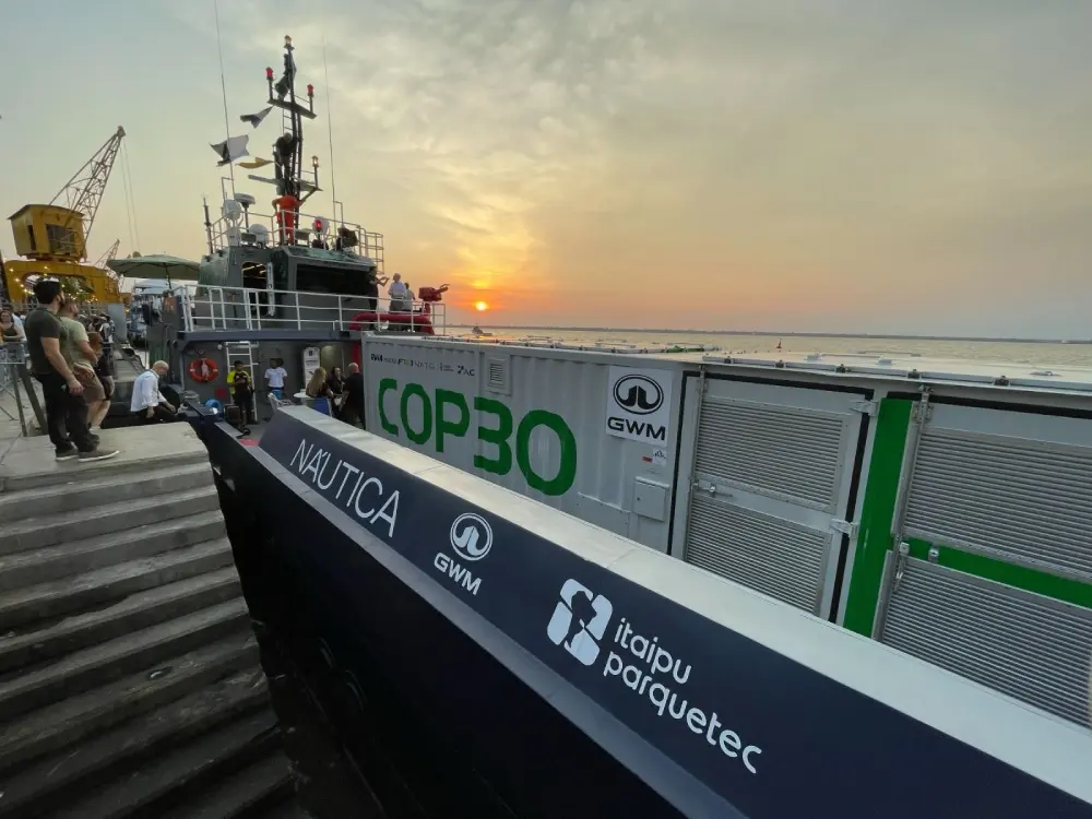 Barco a hidrogênio da GWM está sendo mostrado na COP30 em Belém
