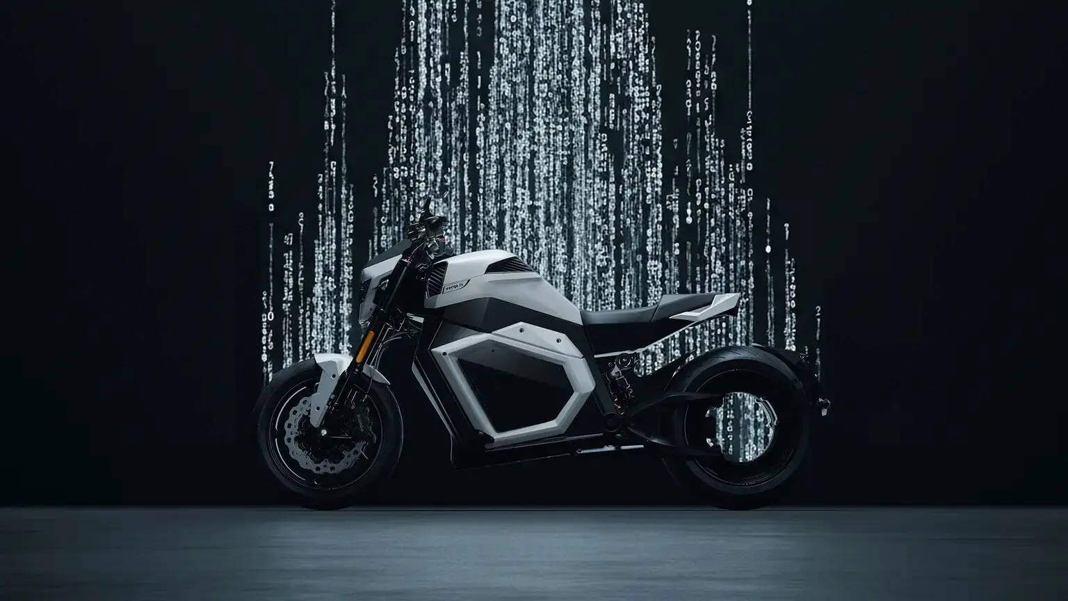 Foto da moto elétrica Verge TS Pro, que não tem cubo na roda traseira