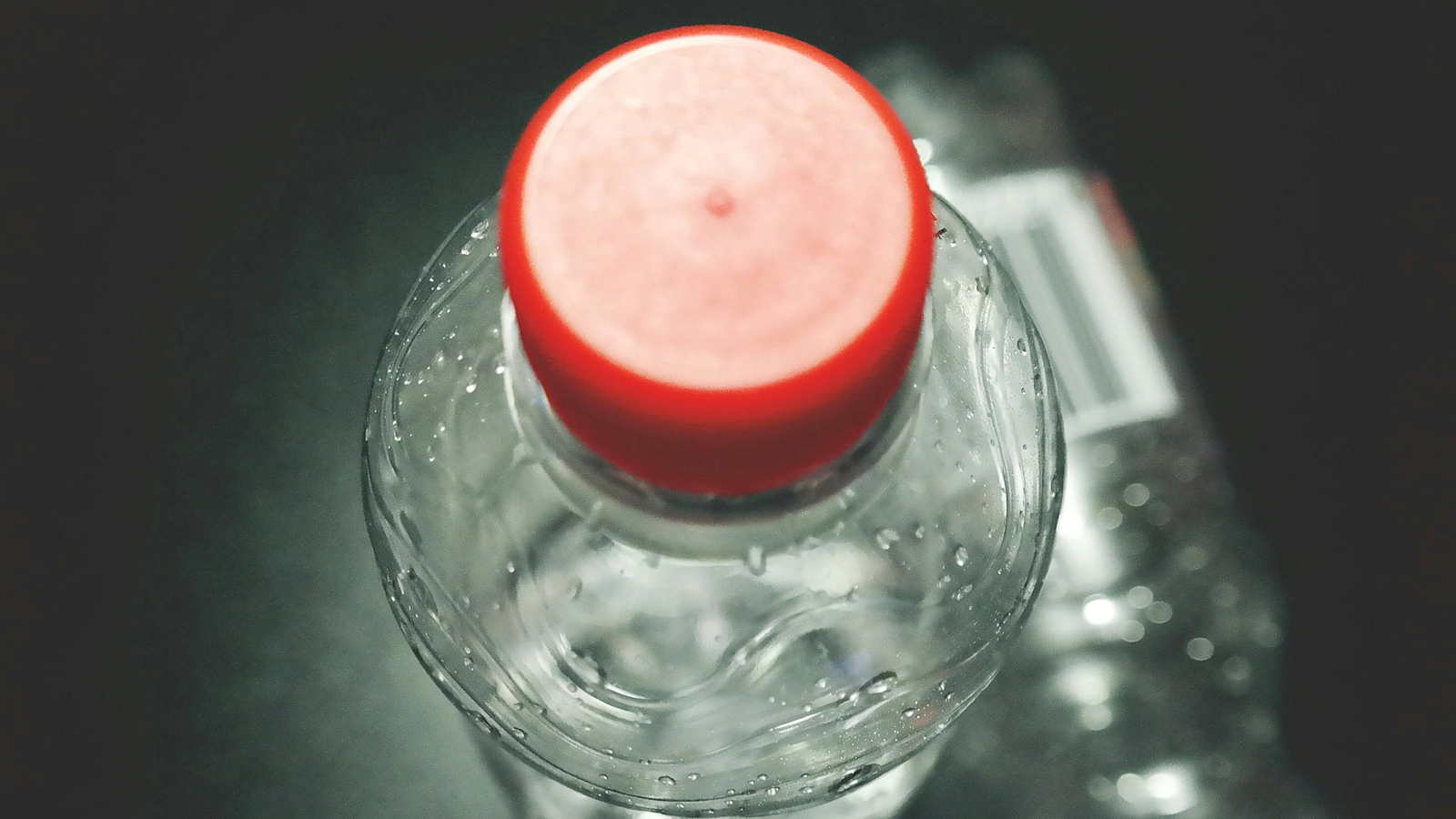 Garrafa d`água vista por cima