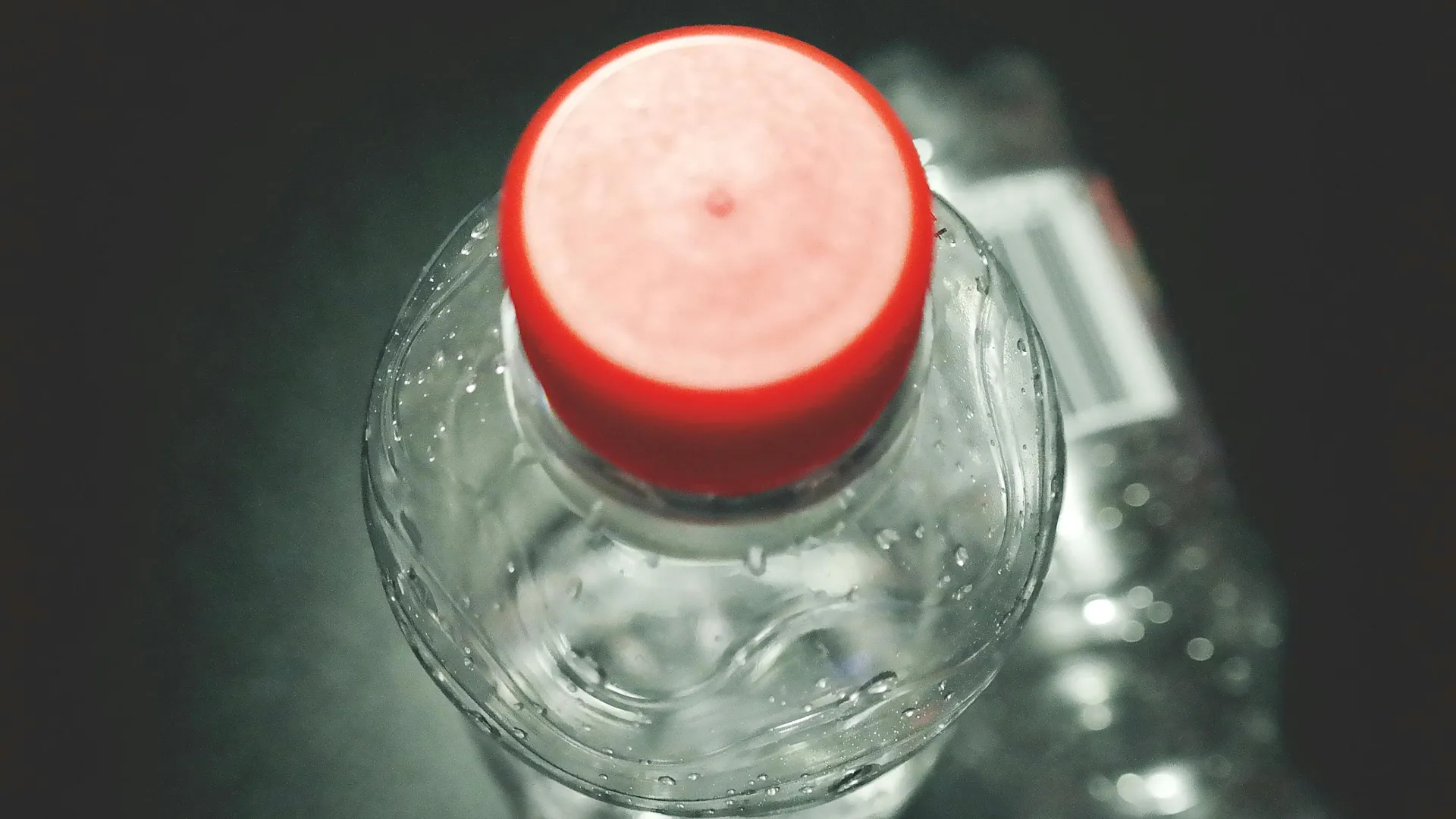 Garrafa d`água vista por cima