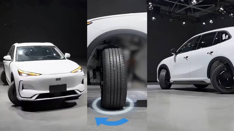 Demonstração das rodas do Geely EX5