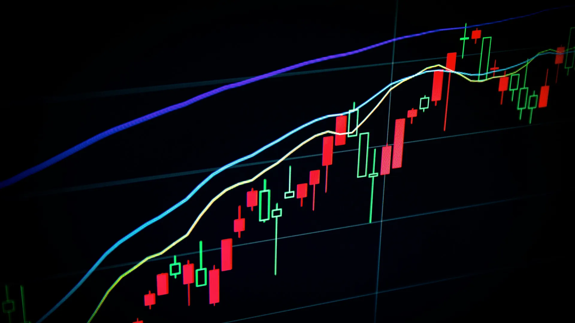 Imagem mostrando gráfico com ações subindo