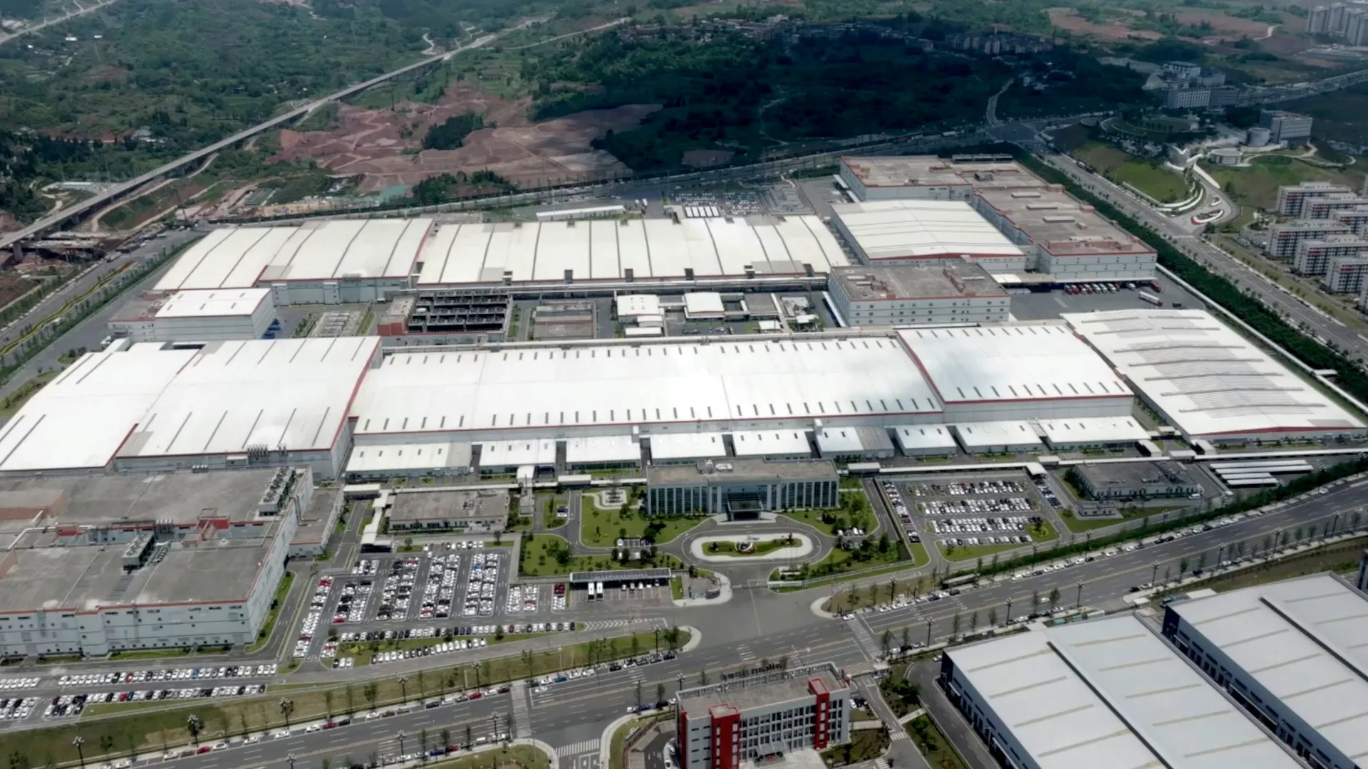 Visão da fabrica da CATL em Yibin,, China