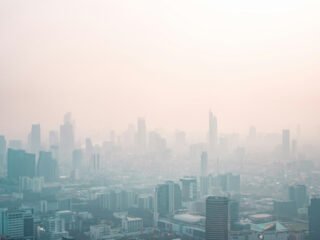 Panorama da poluição em Bangkok, Tailândia