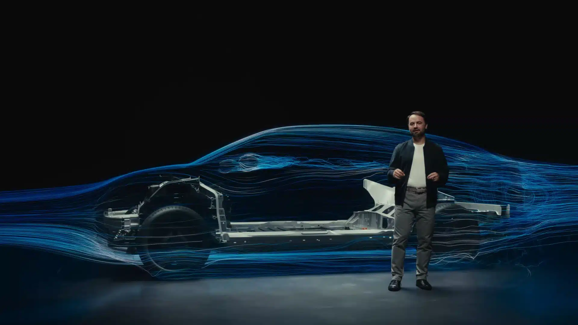 Apresentação da Ford Universal Platform, mostrando a silhueta do veículo