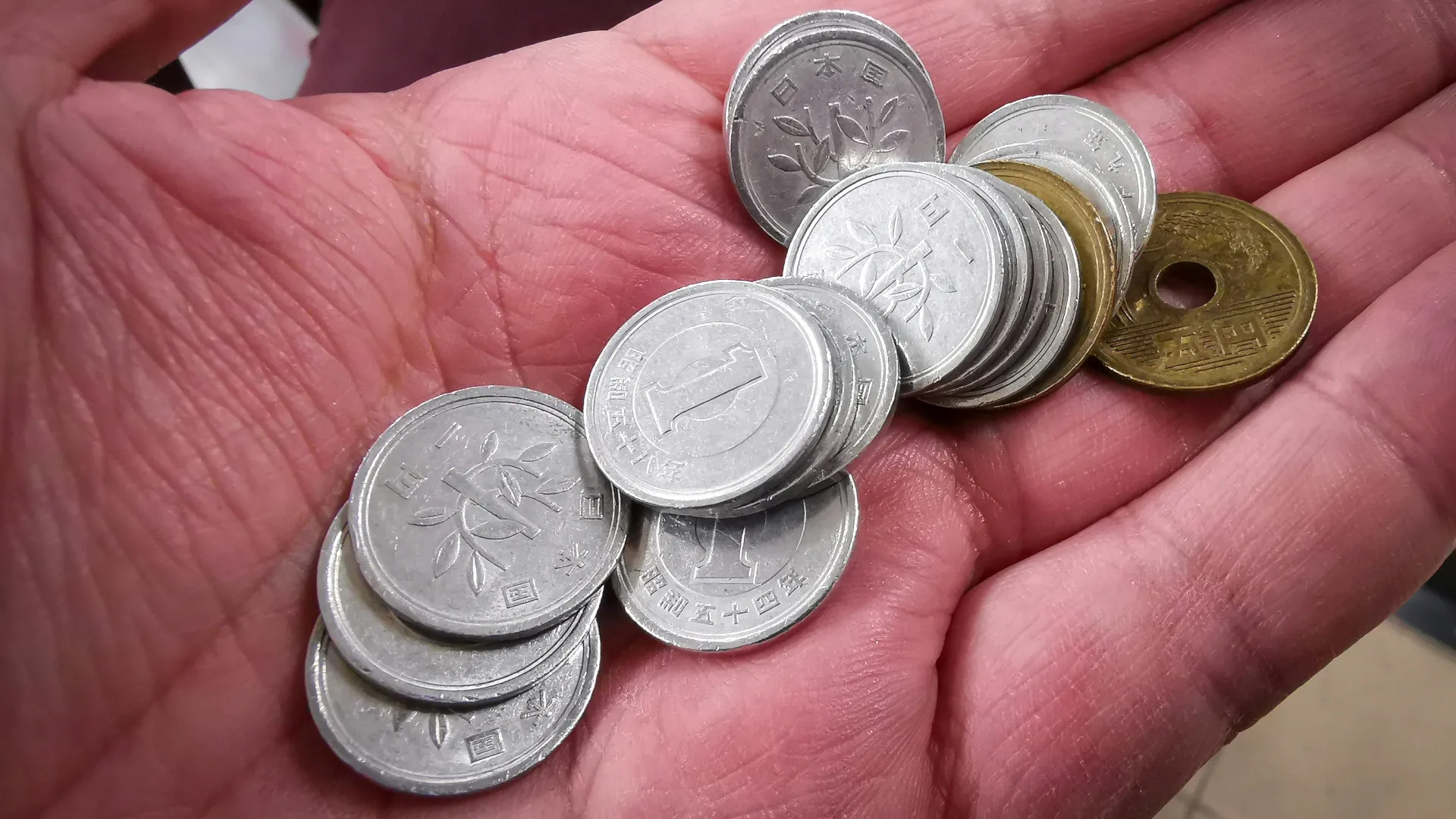 Mão segurando moedas