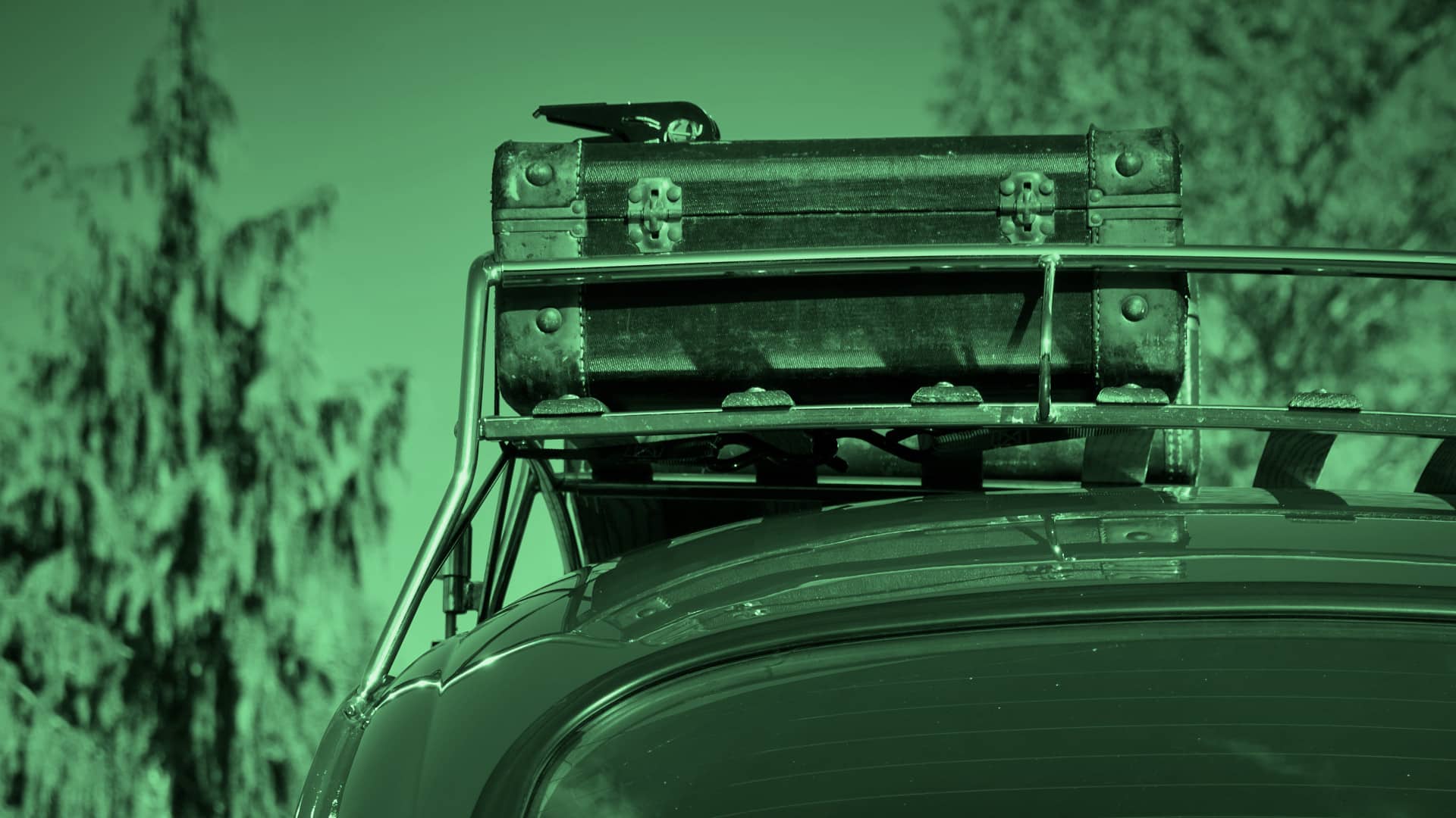 Rack de bagagem em cima de um fusca