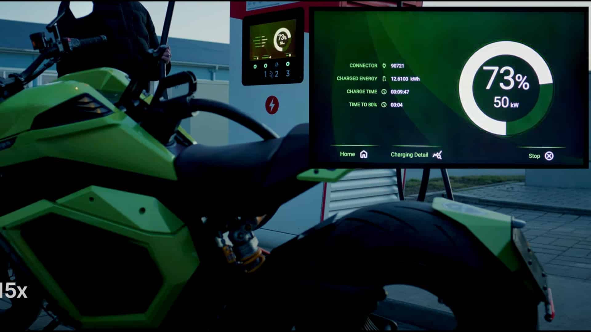 Teste da Donut Labs com uma moto Verge TS Pro carregando