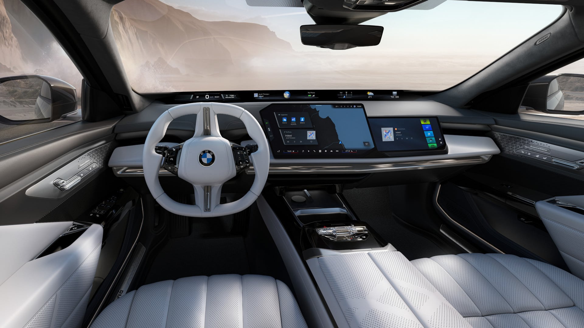 Vista do painel do motorista do BMW Série 7