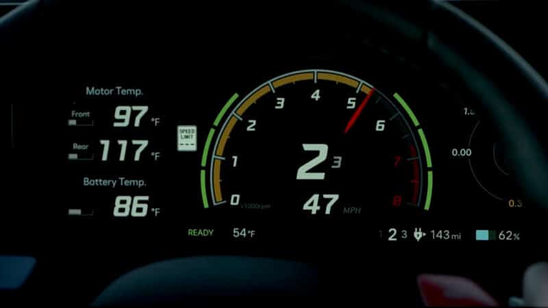 Painel do Hyundai Ioniq 5 N no modo N e-Shift