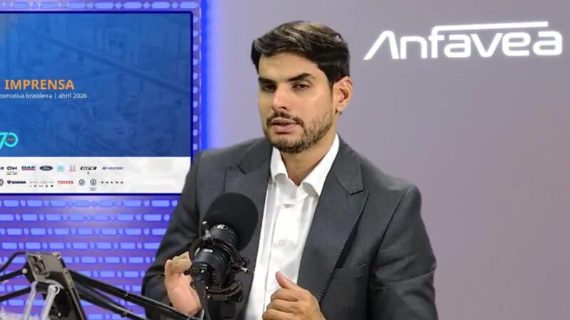 O presidente da Anfavea Igor Calvet em coletiva de imprensa