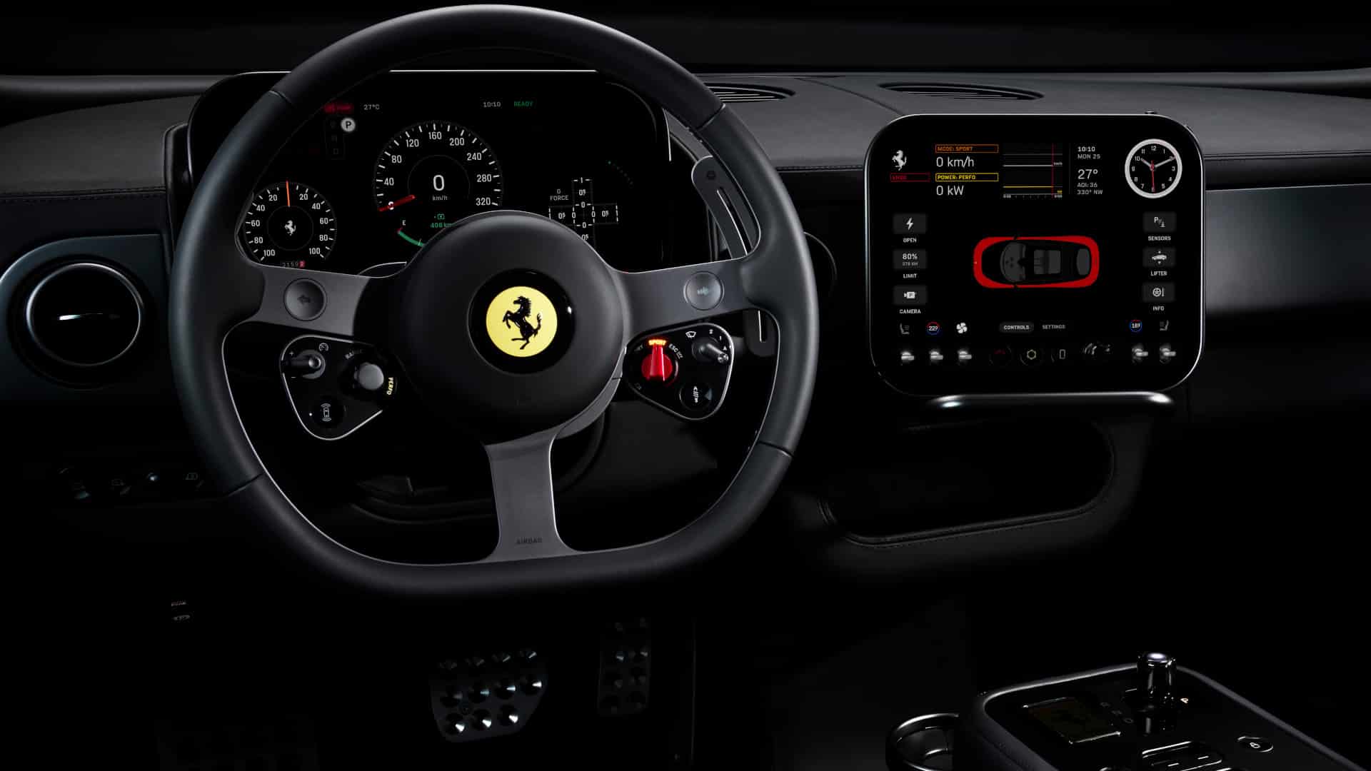 Ferrari Luce, visão do painel