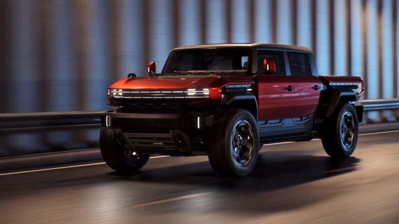 Foto promocional do conceito GMC Hummer X, versão cmainhonete