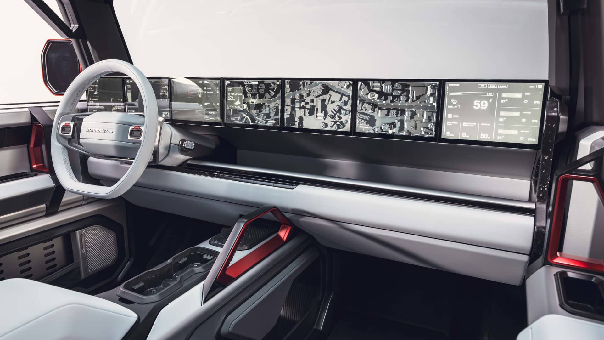 GMC Hummer X, painel com todas as telas