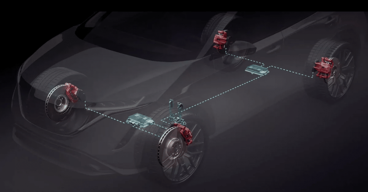 Diagrama do sistema de frenagem Brembo Sensify