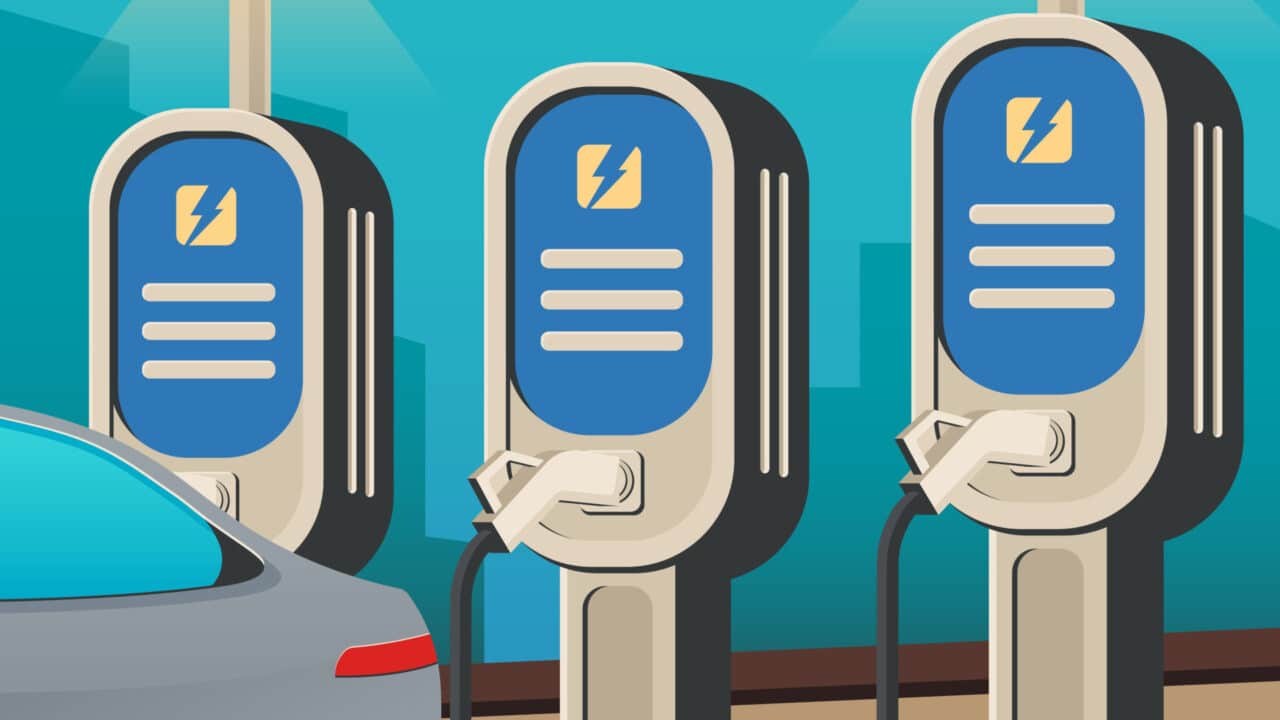 Ilustração de carregadores elétricos