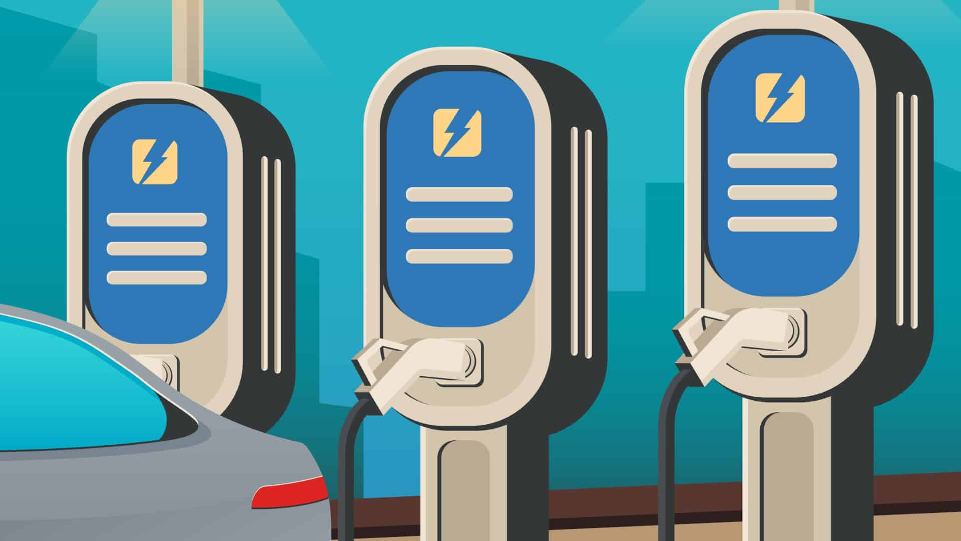Ilustração de carregadores elétricos
