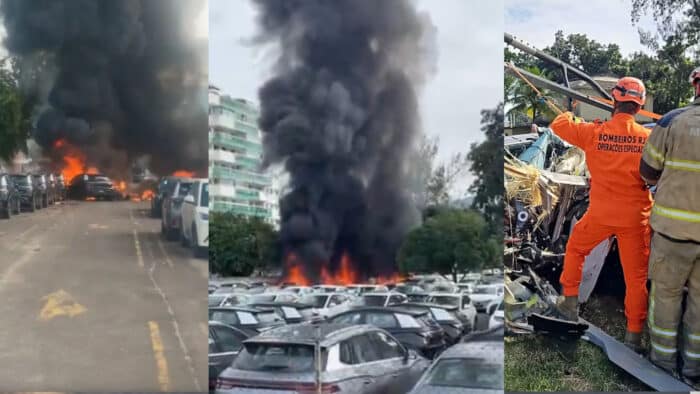 ABVE se manifesta sobre incêndio de carros elétricos causado por acidente com helicópteros no Rio