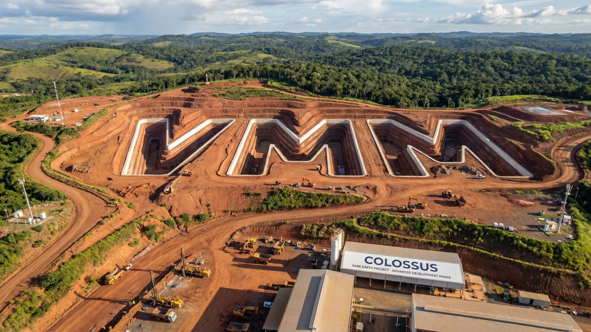 Instalações do Colossus Project da Viridis Mining and Minerals