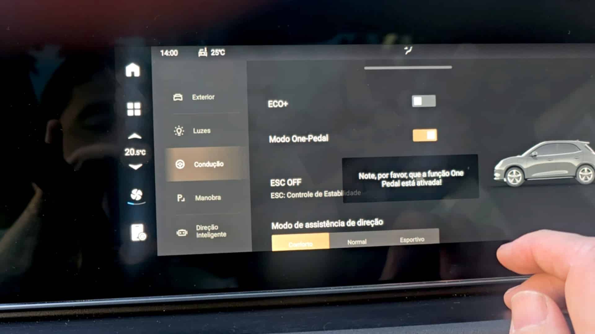 Menu de configurações do GWM Ora 03
