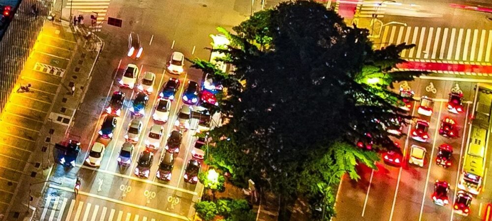 Imagem aérea do tráfego em São Paulo